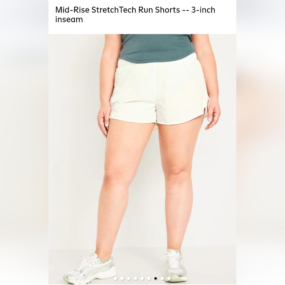 Women's White StretchTech Run Shorts